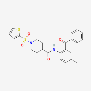 molecular formula C24H24N2O4S2 B2989754 N-(2-benzoyl-4-methylphenyl)-1-(thiophen-2-ylsulfonyl)piperidine-4-carboxamide CAS No. 899732-03-7
