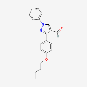 molecular formula C20H20N2O2 B2989771 3-(4-butoxyphenyl)-1-phenyl-1H-pyrazole-4-carbaldehyde CAS No. 956507-18-9