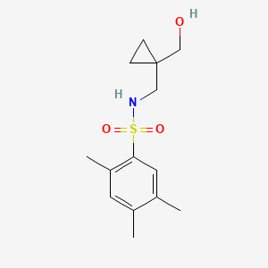 molecular formula C14H21NO3S B2989780 N-((1-(hydroxymethyl)cyclopropyl)methyl)-2,4,5-trimethylbenzenesulfonamide CAS No. 1257552-91-2