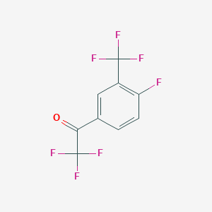 molecular formula C9H3F7O B2989815 2,2,2-Trifluoro-1-[4-fluoro-3-(trifluoromethyl)phenyl]ethanone CAS No. 1335013-55-2