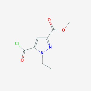 molecular formula C8H9ClN2O3 B2989835 Methyl 5-(chlorocarbonyl)-1-ethyl-1H-pyrazole-3-carboxylate CAS No. 1946822-93-0