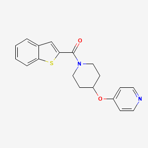 molecular formula C19H18N2O2S B2989844 Benzo[b]thiophen-2-yl(4-(pyridin-4-yloxy)piperidin-1-yl)methanone CAS No. 2034429-77-9