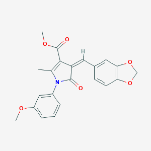 molecular formula C22H19NO6 B298985 METHYL (4Z)-4-[(2H-1,3-BENZODIOXOL-5-YL)METHYLIDENE]-1-(3-METHOXYPHENYL)-2-METHYL-5-OXO-4,5-DIHYDRO-1H-PYRROLE-3-CARBOXYLATE 