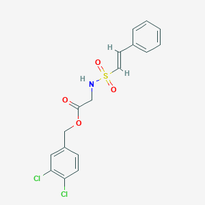 molecular formula C17H15Cl2NO4S B2989850 (3,4-Dichlorophenyl)methyl 2-(2-phenylethenesulfonamido)acetate CAS No. 1012748-31-0