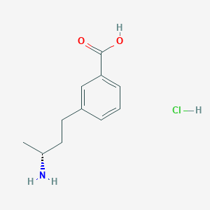 molecular formula C11H16ClNO2 B2989859 3-[(3R)-3-Aminobutyl]benzoic acid;hydrochloride CAS No. 2567489-12-5