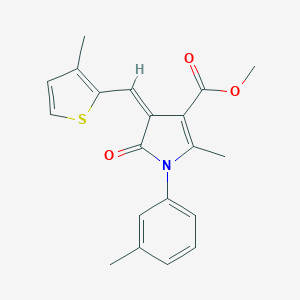 molecular formula C20H19NO3S B298989 methyl (4Z)-2-methyl-1-(3-methylphenyl)-4-[(3-methylthiophen-2-yl)methylidene]-5-oxo-4,5-dihydro-1H-pyrrole-3-carboxylate 