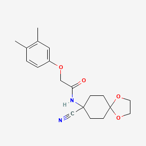 molecular formula C19H24N2O4 B2989899 N-{8-cyano-1,4-dioxaspiro[4.5]decan-8-yl}-2-(3,4-dimethylphenoxy)acetamide CAS No. 1808315-21-0