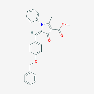 molecular formula C27H23NO4 B298997 METHYL (5E)-5-{[4-(BENZYLOXY)PHENYL]METHYLIDENE}-2-METHYL-4-OXO-1-PHENYL-4,5-DIHYDRO-1H-PYRROLE-3-CARBOXYLATE 