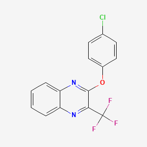 molecular formula C15H8ClF3N2O B2989985 2-(4-Chlorophenoxy)-3-(trifluoromethyl)quinoxaline CAS No. 321433-67-4