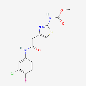 molecular formula C13H11ClFN3O3S B2990042 Methyl (4-(2-((3-chloro-4-fluorophenyl)amino)-2-oxoethyl)thiazol-2-yl)carbamate CAS No. 946284-11-3