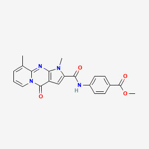B2990066 Methyl 4-(1,9-dimethyl-4-oxo-1,4-dihydropyrido[1,2-a]pyrrolo[2,3-d]pyrimidine-2-carboxamido)benzoate CAS No. 864855-57-2