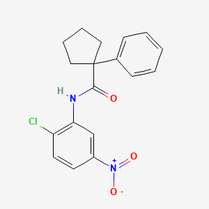 molecular formula C18H17ClN2O3 B2990126 N-(2-chloro-5-nitrophenyl)-1-phenylcyclopentane-1-carboxamide CAS No. 1022528-06-8