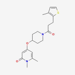 1,6-dimethyl-4-((1-(3-(3-methylthiophen-2-yl)propanoyl)piperidin-4-yl)oxy)pyridin-2(1H)-one