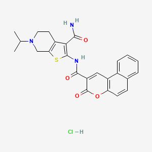 6-isopropyl-2-(3-oxo-3H-benzo[f]chromene-2-carboxamido)-4,5,6,7-tetrahydrothieno[2,3-c]pyridine-3-carboxamide hydrochloride
