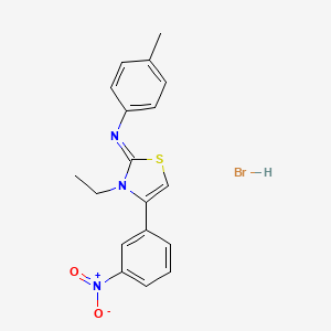 (Z)-N-(3-ethyl-4-(3-nitrophenyl)thiazol-2(3H)-ylidene)-4-methylaniline hydrobromide