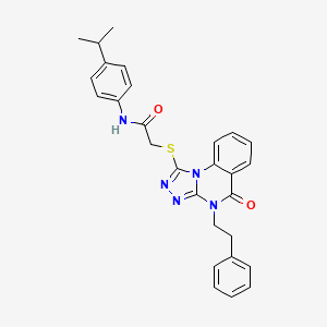 N-(4-isopropylphenyl)-2-((5-oxo-4-phenethyl-4,5-dihydro-[1,2,4]triazolo[4,3-a]quinazolin-1-yl)thio)acetamide