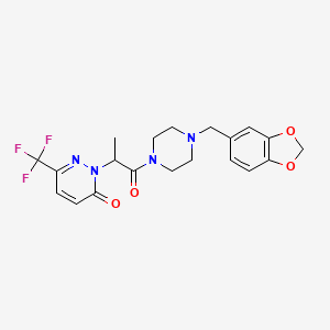 2-[1-[4-(1,3-Benzodioxol-5-ylmethyl)piperazin-1-yl]-1-oxopropan-2-yl]-6-(trifluoromethyl)pyridazin-3-one
