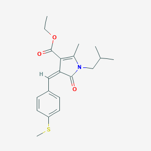 molecular formula C20H25NO3S B299016 ETHYL (4Z)-2-METHYL-1-(2-METHYLPROPYL)-4-{[4-(METHYLSULFANYL)PHENYL]METHYLIDENE}-5-OXO-4,5-DIHYDRO-1H-PYRROLE-3-CARBOXYLATE 