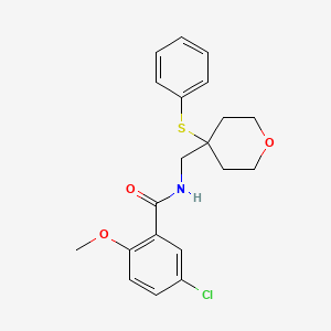 5-chloro-2-methoxy-N-((4-(phenylthio)tetrahydro-2H-pyran-4-yl)methyl)benzamide