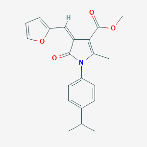 molecular formula C21H21NO4 B299019 METHYL (4Z)-4-[(FURAN-2-YL)METHYLIDENE]-2-METHYL-5-OXO-1-[4-(PROPAN-2-YL)PHENYL]-4,5-DIHYDRO-1H-PYRROLE-3-CARBOXYLATE 