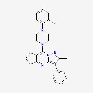 11-Methyl-2-[4-(2-methylphenyl)piperazin-1-yl]-10-phenyl-1,8,12-triazatricyclo[7.3.0.0^{3,7}]dodeca-2,7,9,11-tetraene