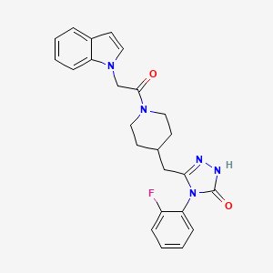 3-((1-(2-(1H-indol-1-yl)acetyl)piperidin-4-yl)methyl)-4-(2-fluorophenyl)-1H-1,2,4-triazol-5(4H)-one