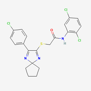 2-((3-(4-chlorophenyl)-1,4-diazaspiro[4.4]nona-1,3-dien-2-yl)thio)-N-(2,5-dichlorophenyl)acetamide