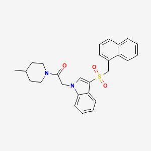 1-(4-methylpiperidin-1-yl)-2-(3-((naphthalen-1-ylmethyl)sulfonyl)-1H-indol-1-yl)ethanone