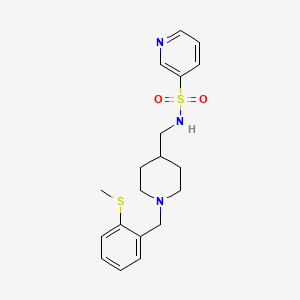 molecular formula C19H25N3O2S2 B2990215 N-((1-(2-(methylthio)benzyl)piperidin-4-yl)methyl)pyridine-3-sulfonamide CAS No. 1235643-69-2