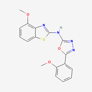 4-methoxy-N-[5-(2-methoxyphenyl)-1,3,4-oxadiazol-2-yl]-1,3-benzothiazol-2-amine