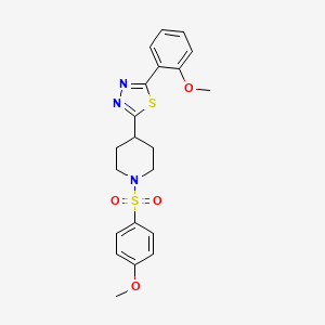 2-(2-Methoxyphenyl)-5-(1-((4-methoxyphenyl)sulfonyl)piperidin-4-yl)-1,3,4-thiadiazole