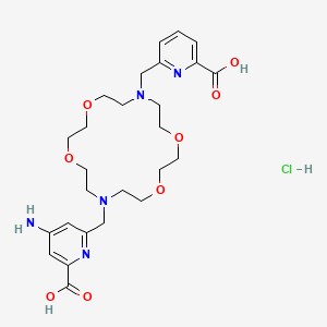 molecular formula C26H38ClN5O8 B2990226 Macropa-NH2 (hydrochloride) CAS No. 2443966-86-5