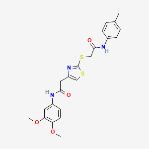 N-(3,4-dimethoxyphenyl)-2-(2-((2-oxo-2-(p-tolylamino)ethyl)thio)thiazol-4-yl)acetamide