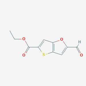 molecular formula C10H8O4S B2990241 Ethyl 2-formylthieno[3,2-b]furan-5-carboxylate CAS No. 2418707-93-2