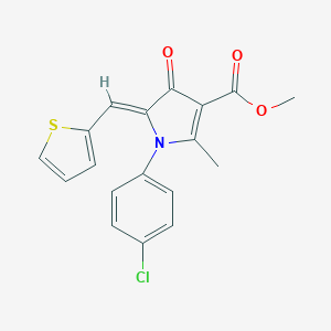 molecular formula C18H14ClNO3S B299025 METHYL (5Z)-1-(4-CHLOROPHENYL)-2-METHYL-4-OXO-5-[(THIOPHEN-2-YL)METHYLIDENE]-4,5-DIHYDRO-1H-PYRROLE-3-CARBOXYLATE 