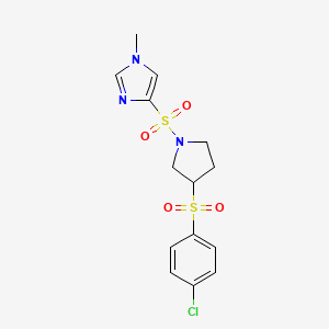 4-((3-((4-chlorophenyl)sulfonyl)pyrrolidin-1-yl)sulfonyl)-1-methyl-1H-imidazole