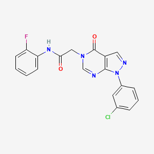 molecular formula C19H13ClFN5O2 B2990281 2-[1-(3-chlorophenyl)-4-oxopyrazolo[3,4-d]pyrimidin-5-yl]-N-(2-fluorophenyl)acetamide CAS No. 887457-87-6
