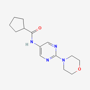 molecular formula C14H20N4O2 B2990286 N-(2-morpholinopyrimidin-5-yl)cyclopentanecarboxamide CAS No. 1396845-63-8