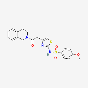 N-{4-[2-(3,4-dihydroisoquinolin-2(1H)-yl)-2-oxoethyl]-1,3-thiazol-2-yl}-4-methoxybenzenesulfonamide