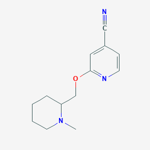 molecular formula C13H17N3O B2990290 2-[(1-Methylpiperidin-2-yl)methoxy]pyridine-4-carbonitrile CAS No. 1482954-39-1