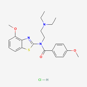 molecular formula C22H28ClN3O3S B2990295 N-(2-(diethylamino)ethyl)-4-methoxy-N-(4-methoxybenzo[d]thiazol-2-yl)benzamide hydrochloride CAS No. 1215795-65-5