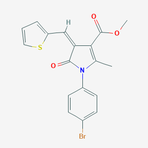 molecular formula C18H14BrNO3S B299032 METHYL (4Z)-1-(4-BROMOPHENYL)-2-METHYL-5-OXO-4-[(THIOPHEN-2-YL)METHYLIDENE]-4,5-DIHYDRO-1H-PYRROLE-3-CARBOXYLATE 