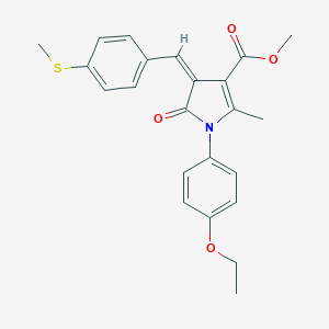 molecular formula C23H23NO4S B299038 METHYL (4Z)-1-(4-ETHOXYPHENYL)-2-METHYL-4-{[4-(METHYLSULFANYL)PHENYL]METHYLIDENE}-5-OXO-4,5-DIHYDRO-1H-PYRROLE-3-CARBOXYLATE 