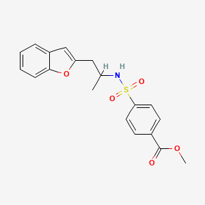 molecular formula C19H19NO5S B2990495 methyl 4-(N-(1-(benzofuran-2-yl)propan-2-yl)sulfamoyl)benzoate CAS No. 2034611-27-1