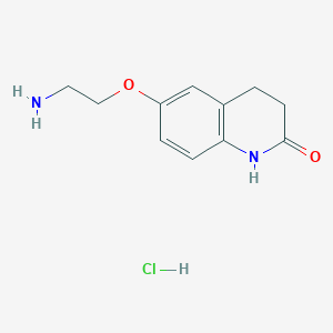 molecular formula C11H15ClN2O2 B2990551 6-(2-Aminoethoxy)-1,2,3,4-tetrahydroquinolin-2-one hydrochloride CAS No. 60071-01-4