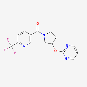 (3-(Pyrimidin-2-yloxy)pyrrolidin-1-yl)(6-(trifluoromethyl)pyridin-3-yl)methanone