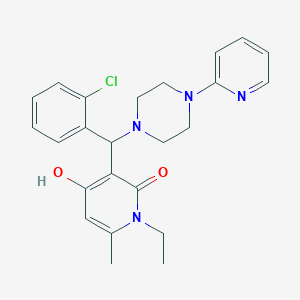 3-((2-chlorophenyl)(4-(pyridin-2-yl)piperazin-1-yl)methyl)-1-ethyl-4-hydroxy-6-methylpyridin-2(1H)-one