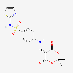 4-(((2,2-dimethyl-4,6-dioxo-1,3-dioxan-5-ylidene)methyl)amino)-N-(thiazol-2-yl)benzenesulfonamide