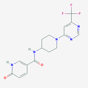 6-oxo-N-(1-(6-(trifluoromethyl)pyrimidin-4-yl)piperidin-4-yl)-1,6-dihydropyridine-3-carboxamide