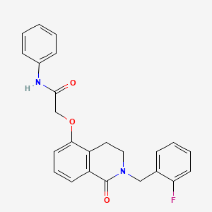 2-[[2-[(2-fluorophenyl)methyl]-1-oxo-3,4-dihydroisoquinolin-5-yl]oxy]-N-phenylacetamide